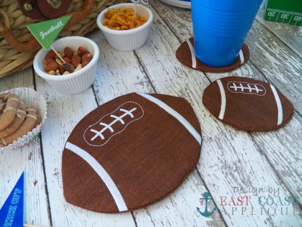 Football Coaster and Mug Rug