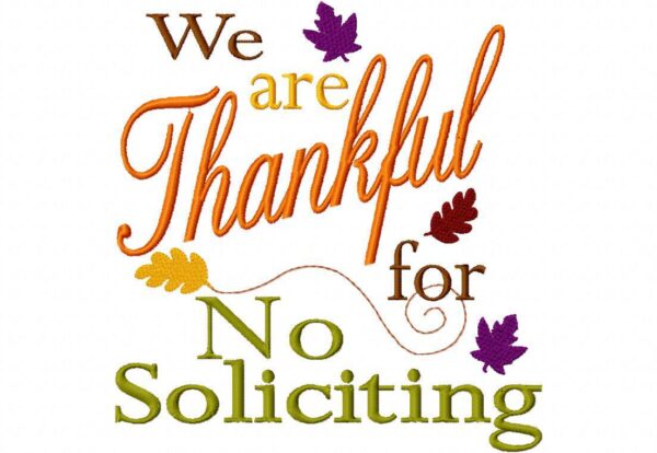 Thankful No Soliciting