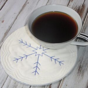 Snowflake Coaster and Mug Rug