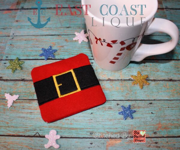 Santa Belt Coaster and Mug Rug