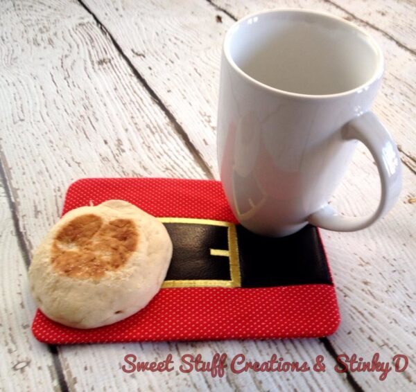 Santa Belt Coaster and Mug Rug