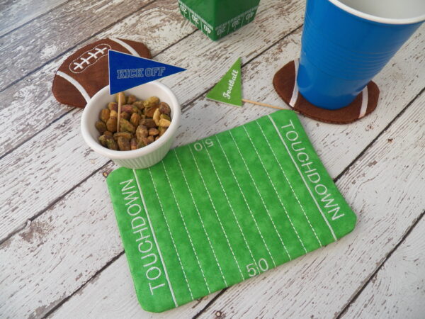 Football Field Coaster and Mug Rug