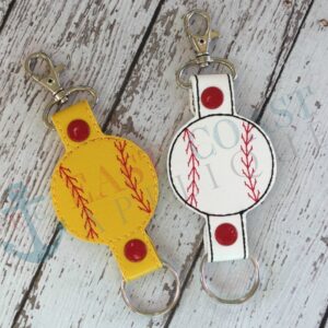 Baseball Softball Double Tab Keyfob