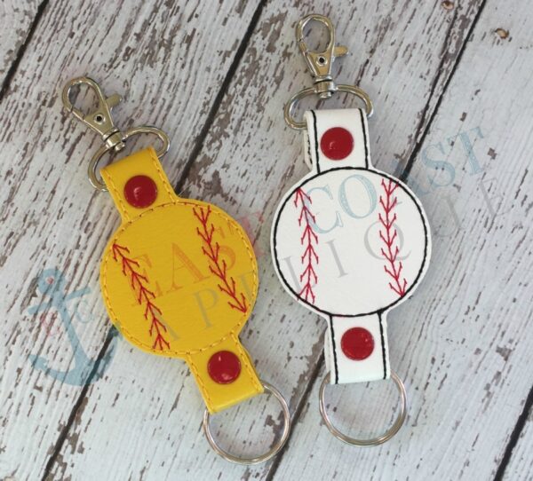 Baseball Softball Double Tab Keyfob