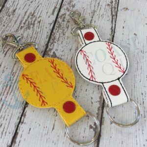 Baseball Softball Double Tab Keyfob