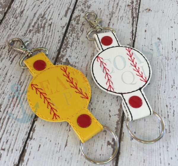 Baseball Softball Double Tab Keyfob