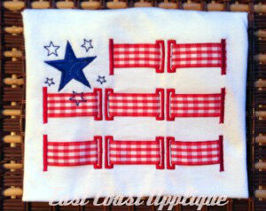 3D Ribbon Flag Applique