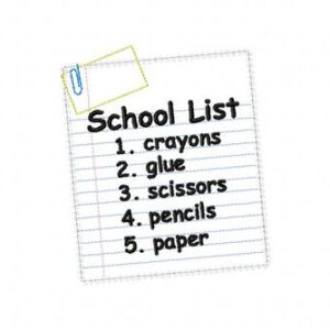 School Supply list