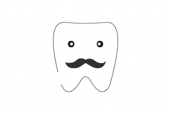 ITH Mustache Tooth Pillow