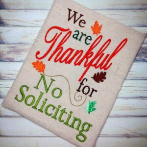 Thankful No Soliciting