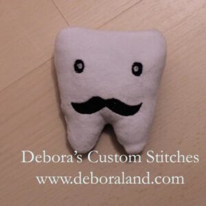 ITH Mustache Tooth Pillow