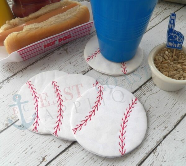 Baseball Coaster and Mug Rug