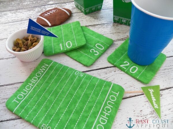 Football Field Coaster and Mug Rug