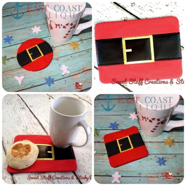 Santa Belt Coaster and Mug Rug